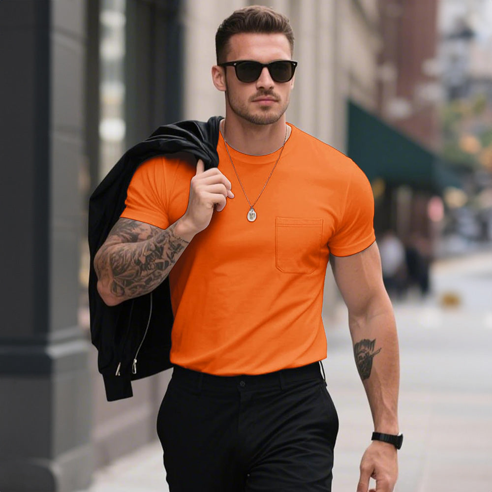 Men's Pocket T-Shirt UPF 50+ Lightweight Summer Crewneck