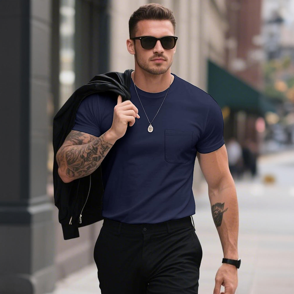 Men's Pocket T-Shirt UPF 50+ Lightweight Summer Crewneck