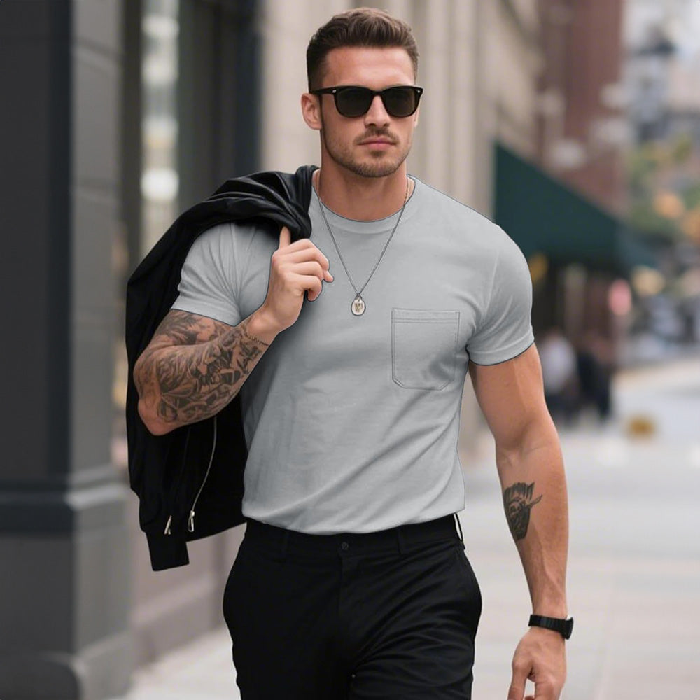 Men's Pocket T-Shirt UPF 50+ Lightweight Summer Crewneck