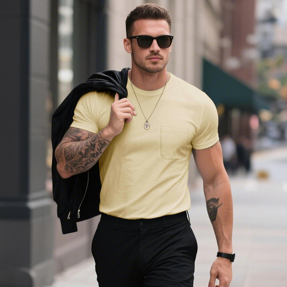 Men's Pocket T-Shirt UPF 50+ Lightweight Summer Crewneck