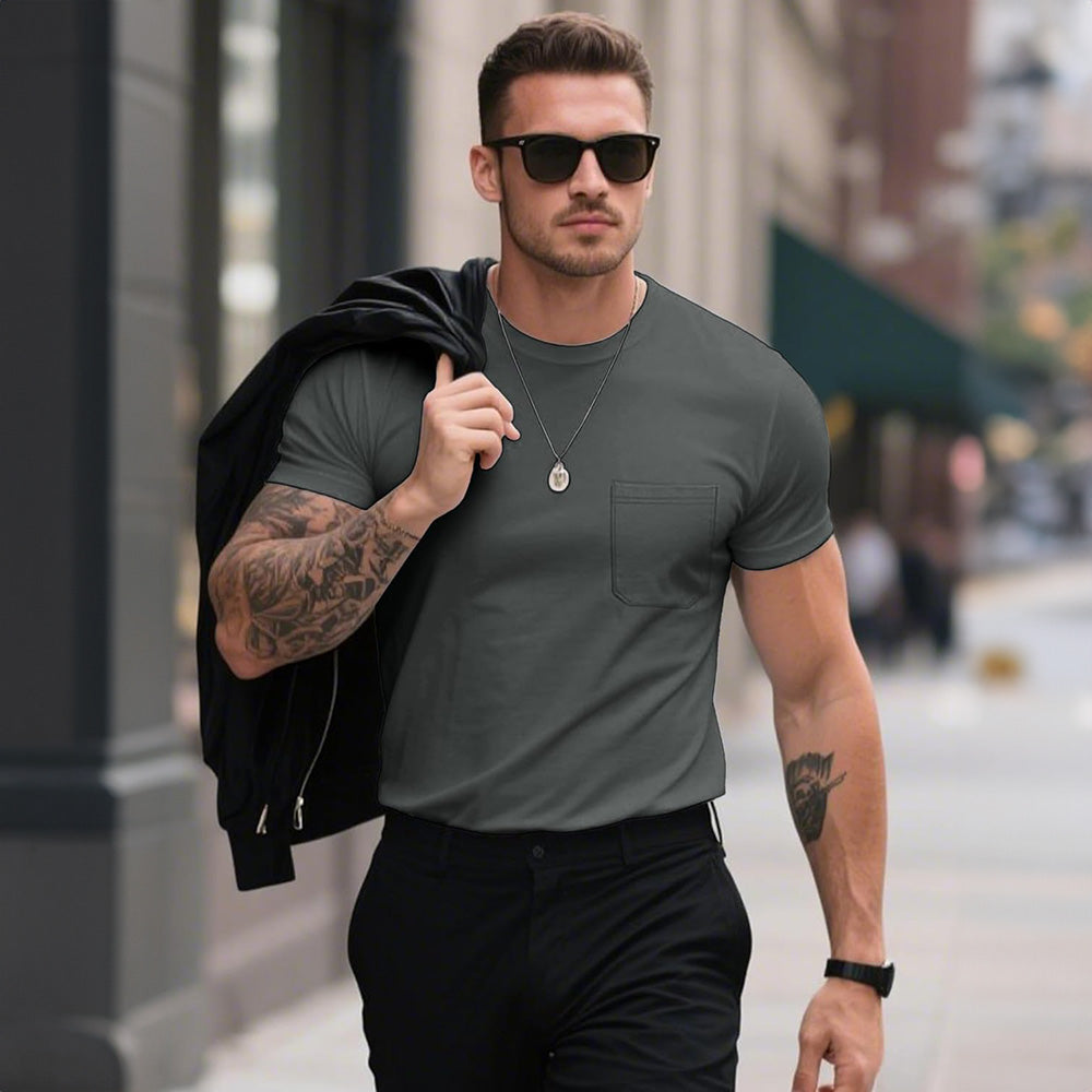 Men's Pocket T-Shirt UPF 50+ Lightweight Summer Crewneck