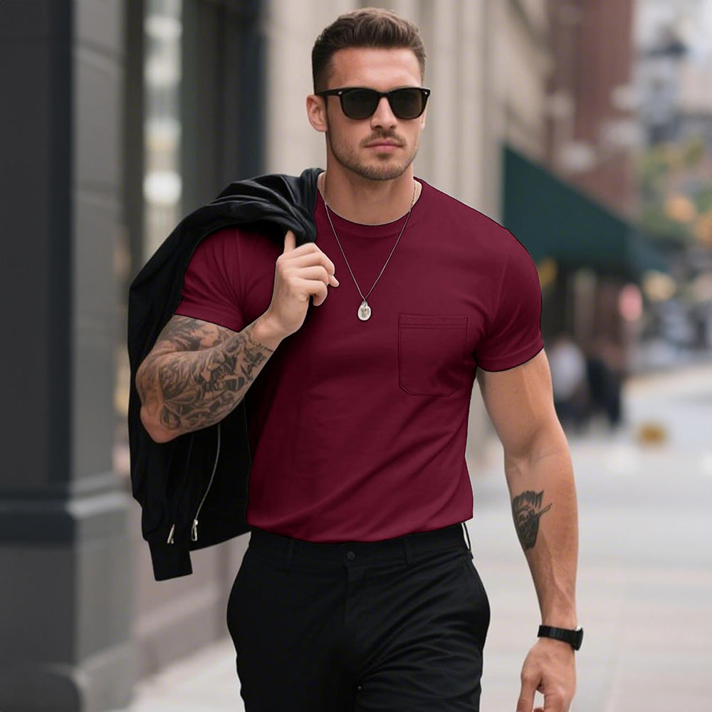 Men's Pocket T-Shirt UPF 50+ Lightweight Summer Crewneck
