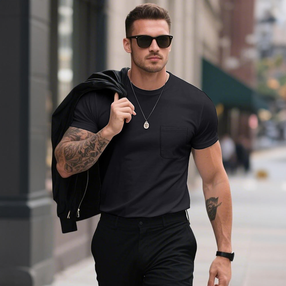 Men's Pocket T-Shirt UPF 50+ Lightweight Summer Crewneck