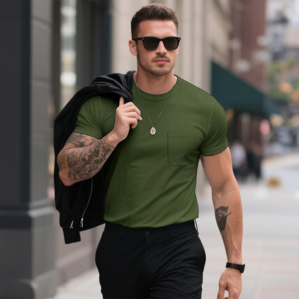 Men's Pocket T-Shirt UPF 50+ Lightweight Summer Crewneck