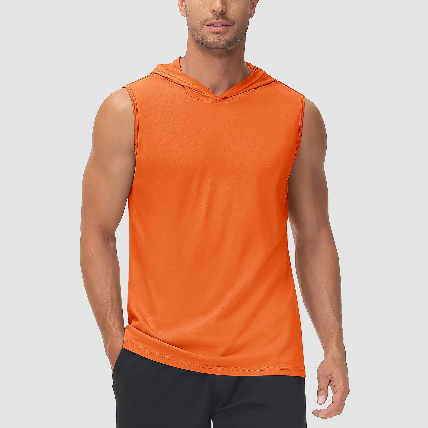 Men's Hooded Tank Sleeveless Sports Dressy Turquoise Tops