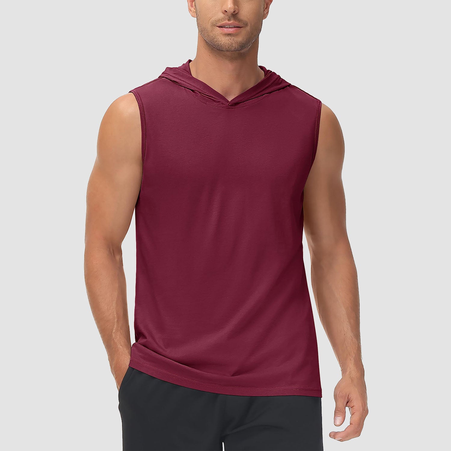 Men's Hooded Tank Sleeveless Sports Dressy Turquoise Tops