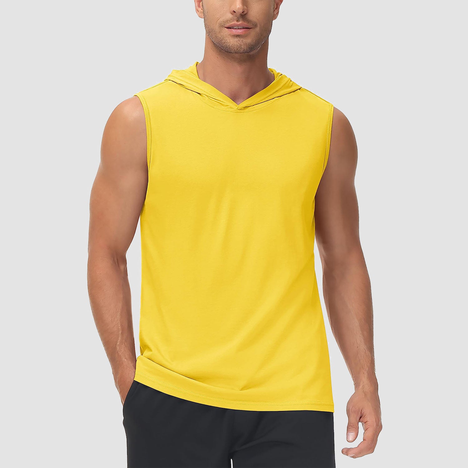 Men's Hooded Tank Sleeveless Sports Dressy Turquoise Tops