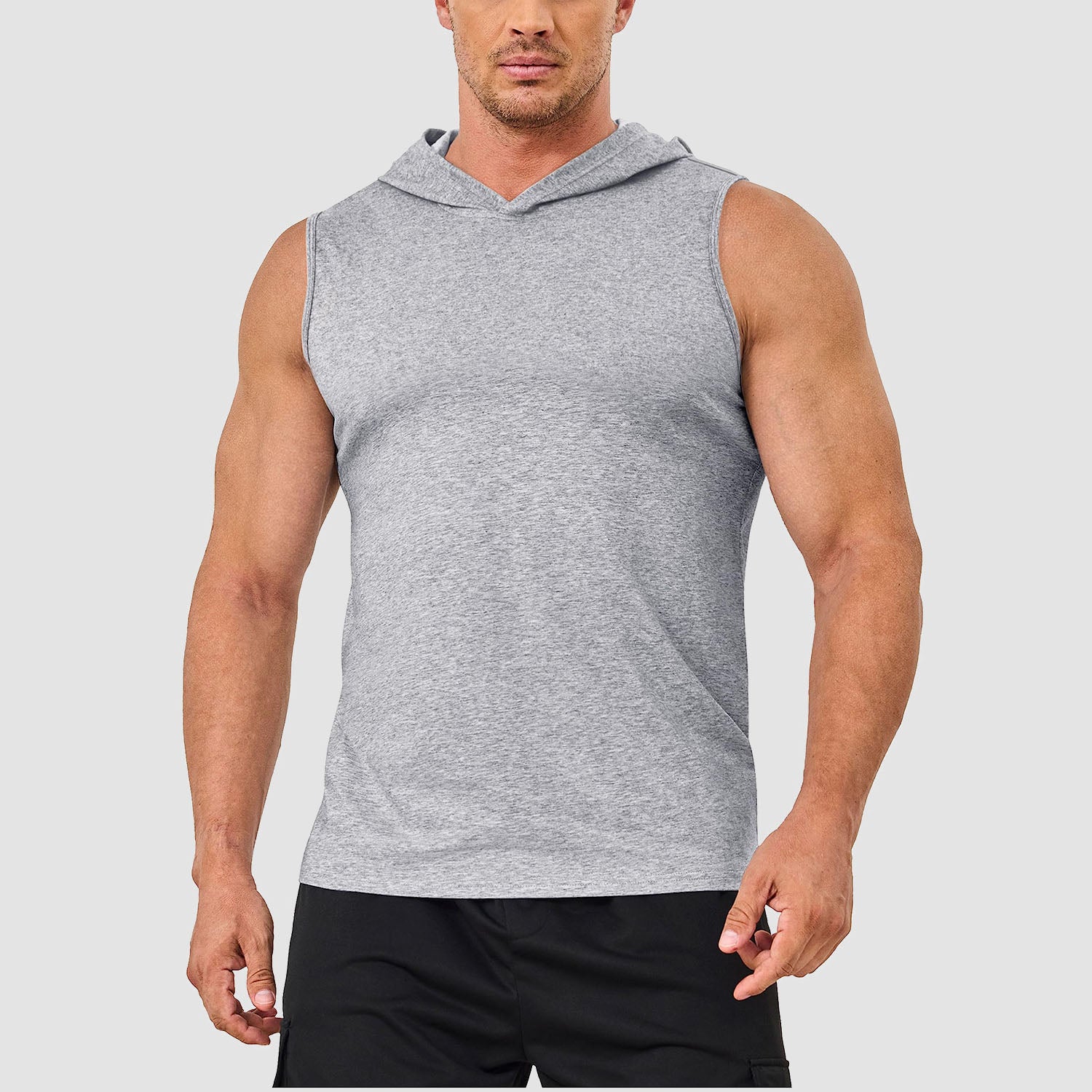 Men's Hooded Tank Sleeveless Sports Dressy Turquoise Tops