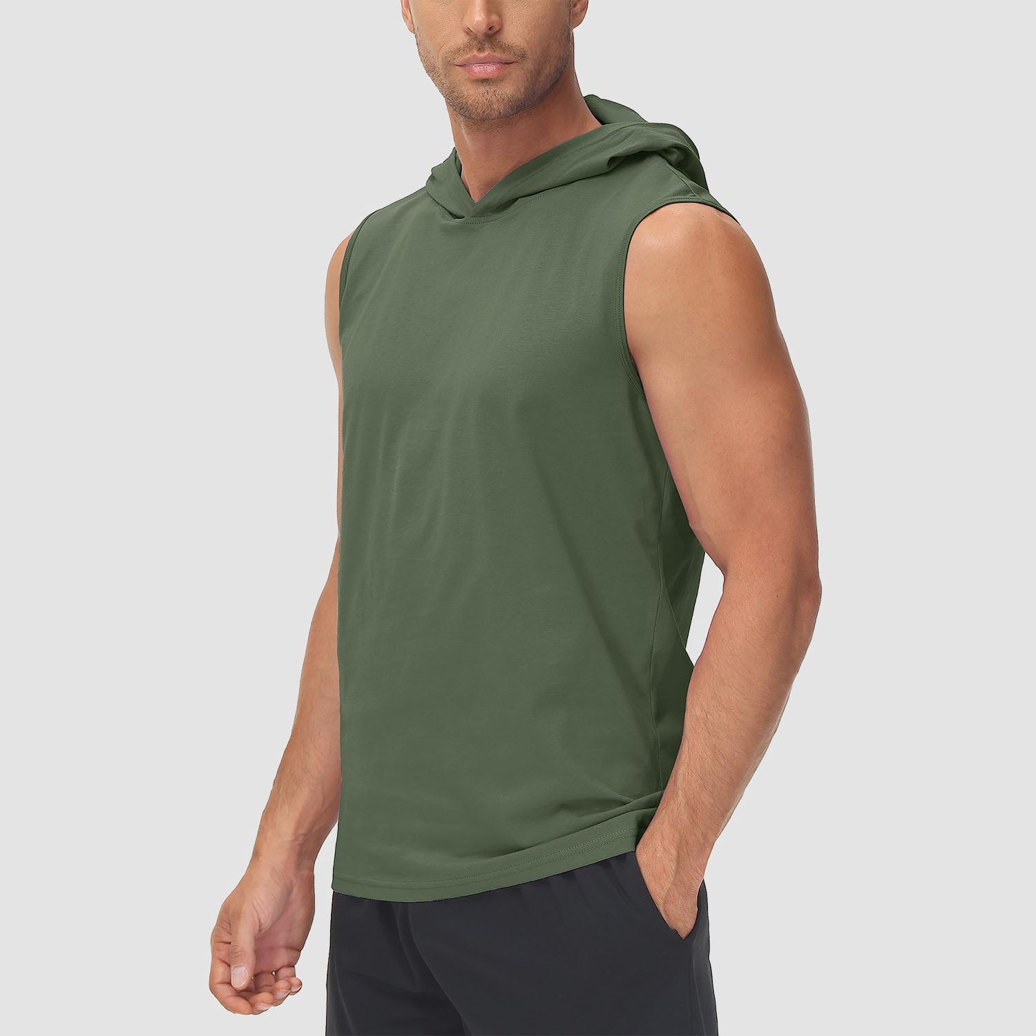 Men's Hooded Tank Sleeveless Sports Dressy Turquoise Tops