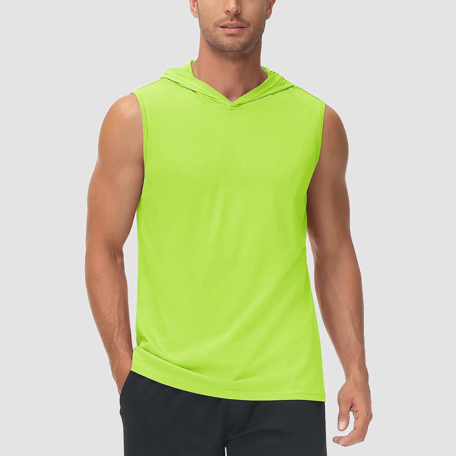 Men's Hooded Tank Sleeveless Sports Dressy Turquoise Tops