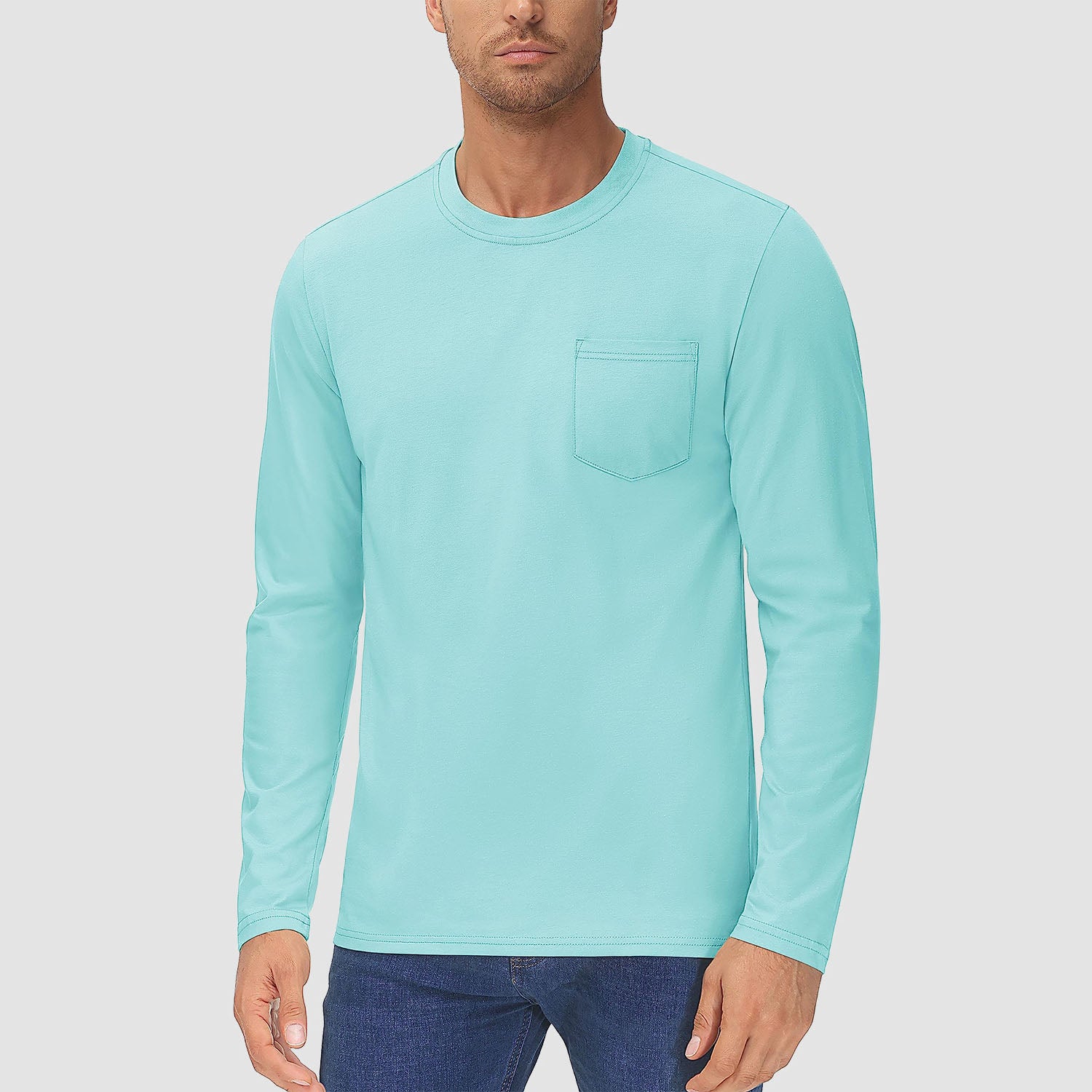 Men's Basic Long Sleeve Shirt Casual Lightweight T-Shirt