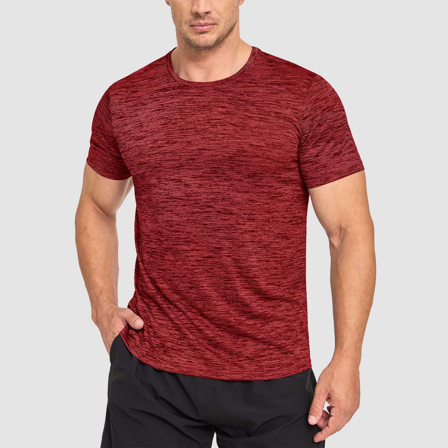 Men's Quick-Dry Athletic T-Shirt Short Sleeve Crew Neck - MAGCOMSEN
