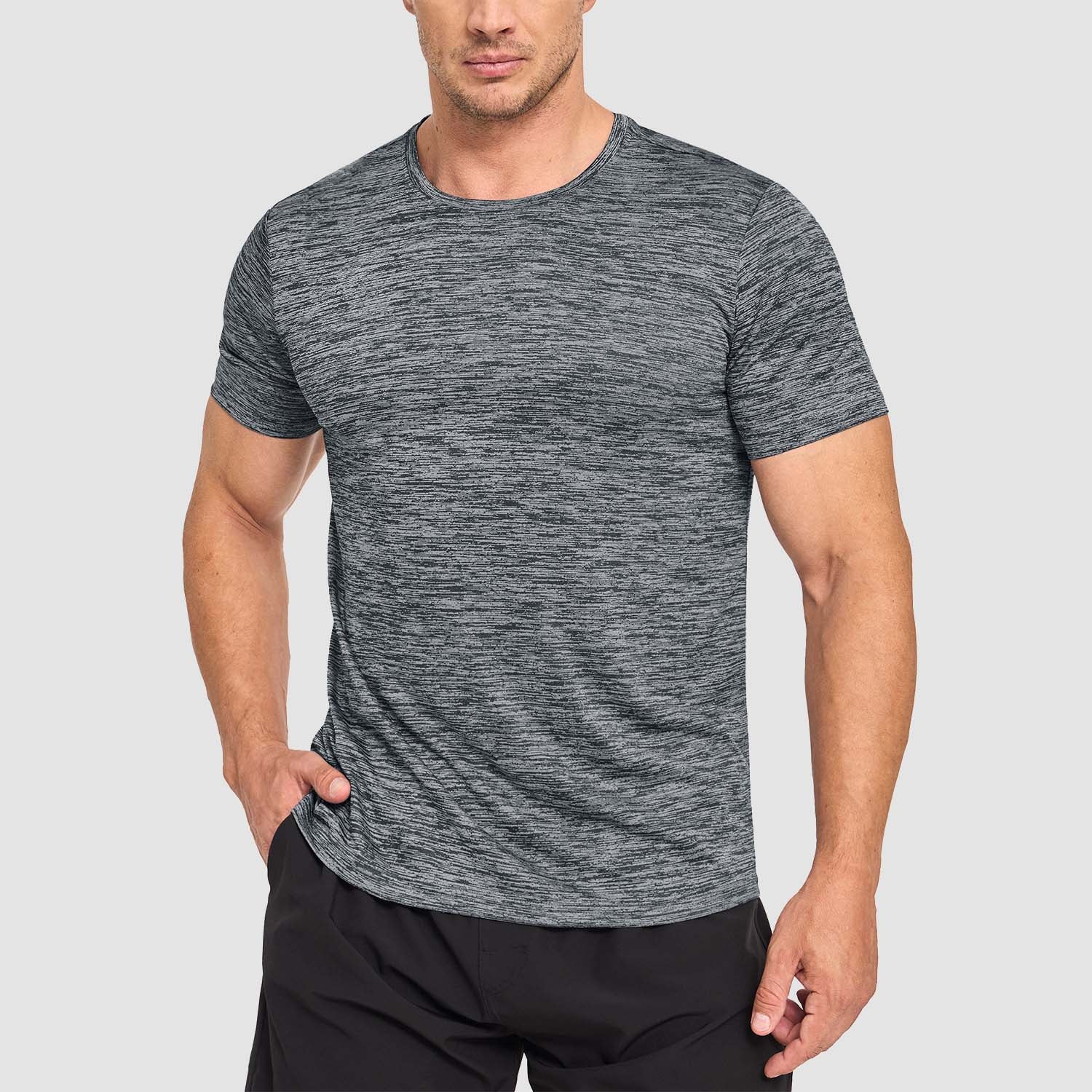 Men's Quick-Dry Athletic T-Shirt Short Sleeve Crew Neck - MAGCOMSEN