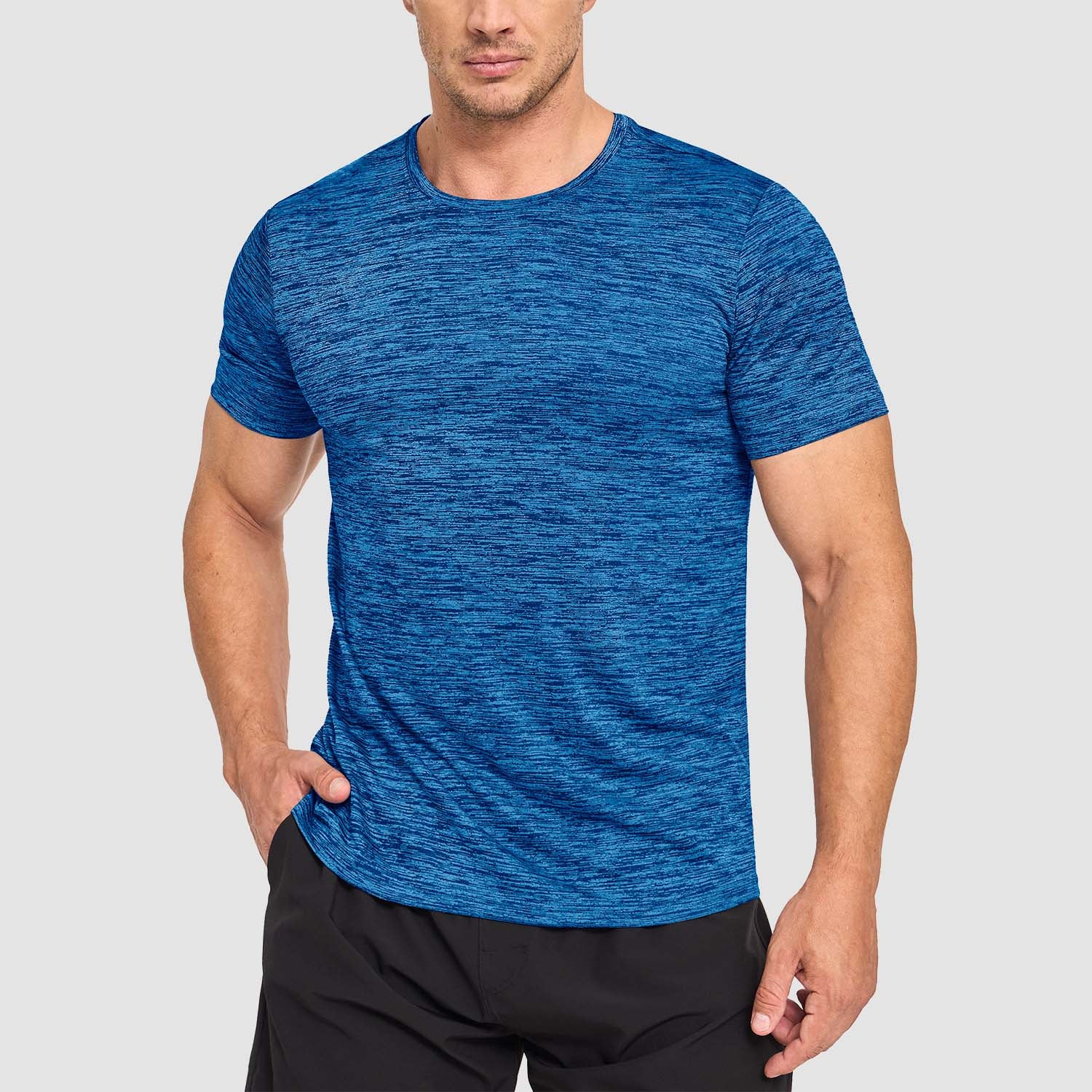 Men's Quick-Dry Athletic T-Shirt Short Sleeve Crew Neck - MAGCOMSEN