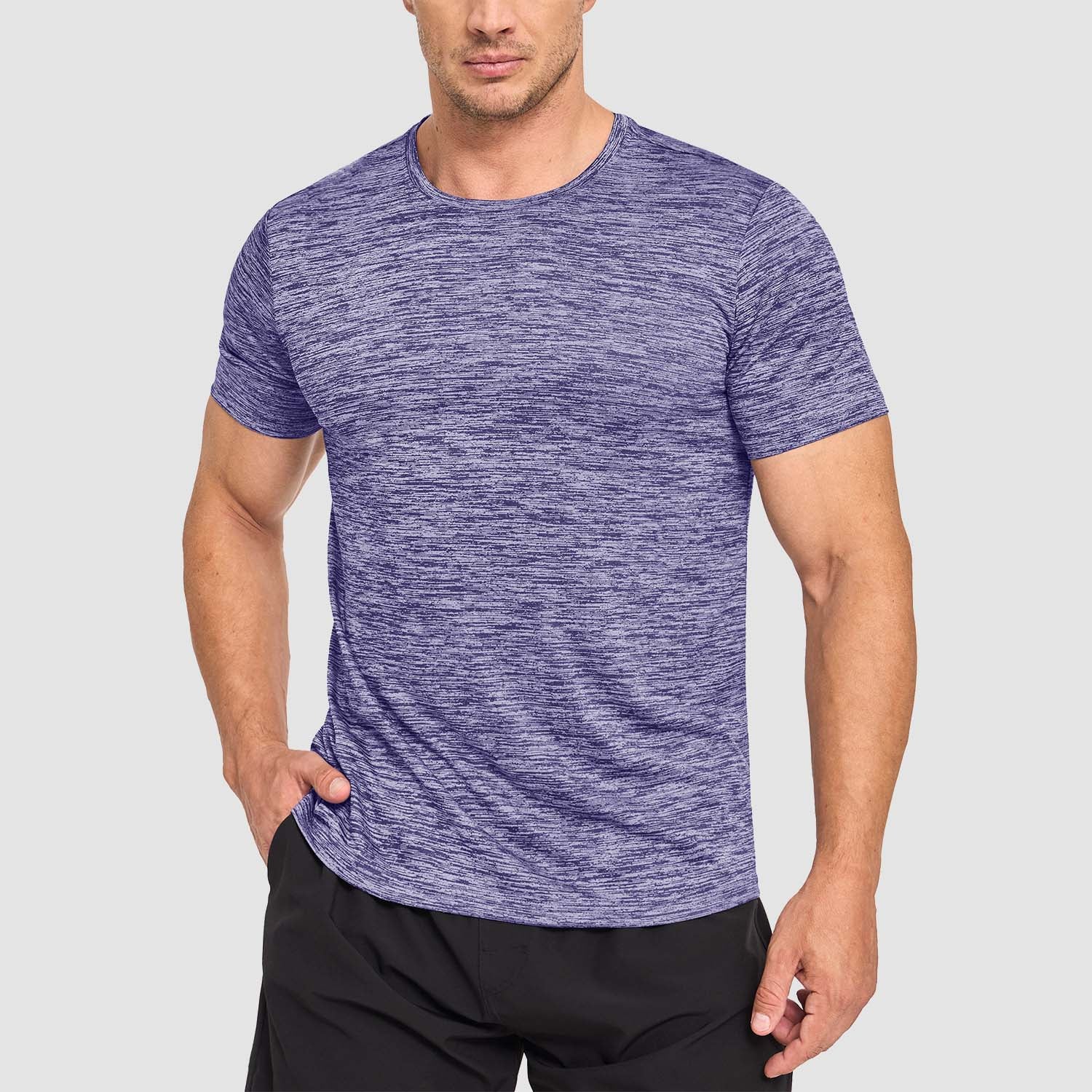 Men's Quick-Dry Athletic T-Shirt Short Sleeve Crew Neck - MAGCOMSEN