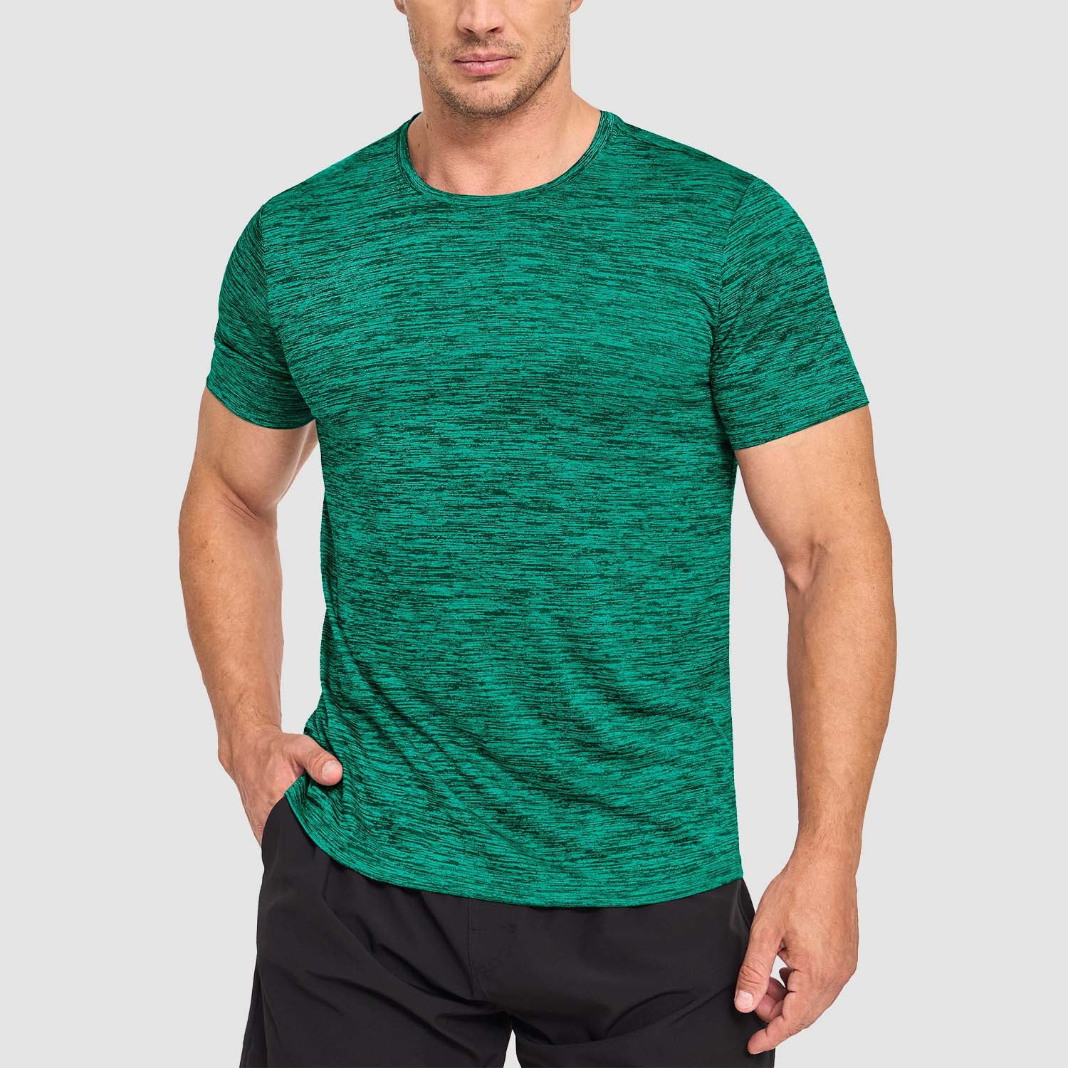 Men's Quick-Dry Athletic T-Shirt Short Sleeve Crew Neck - MAGCOMSEN