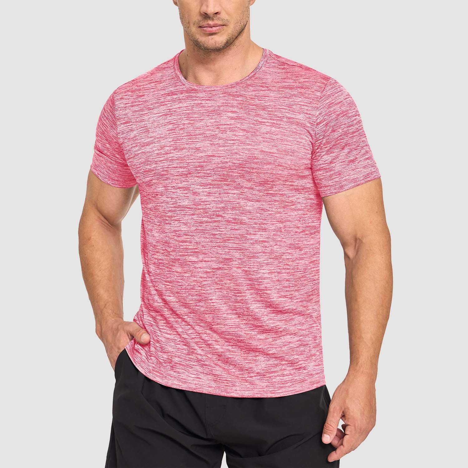 Men's Quick-Dry Athletic T-Shirt Short Sleeve Crew Neck - MAGCOMSEN