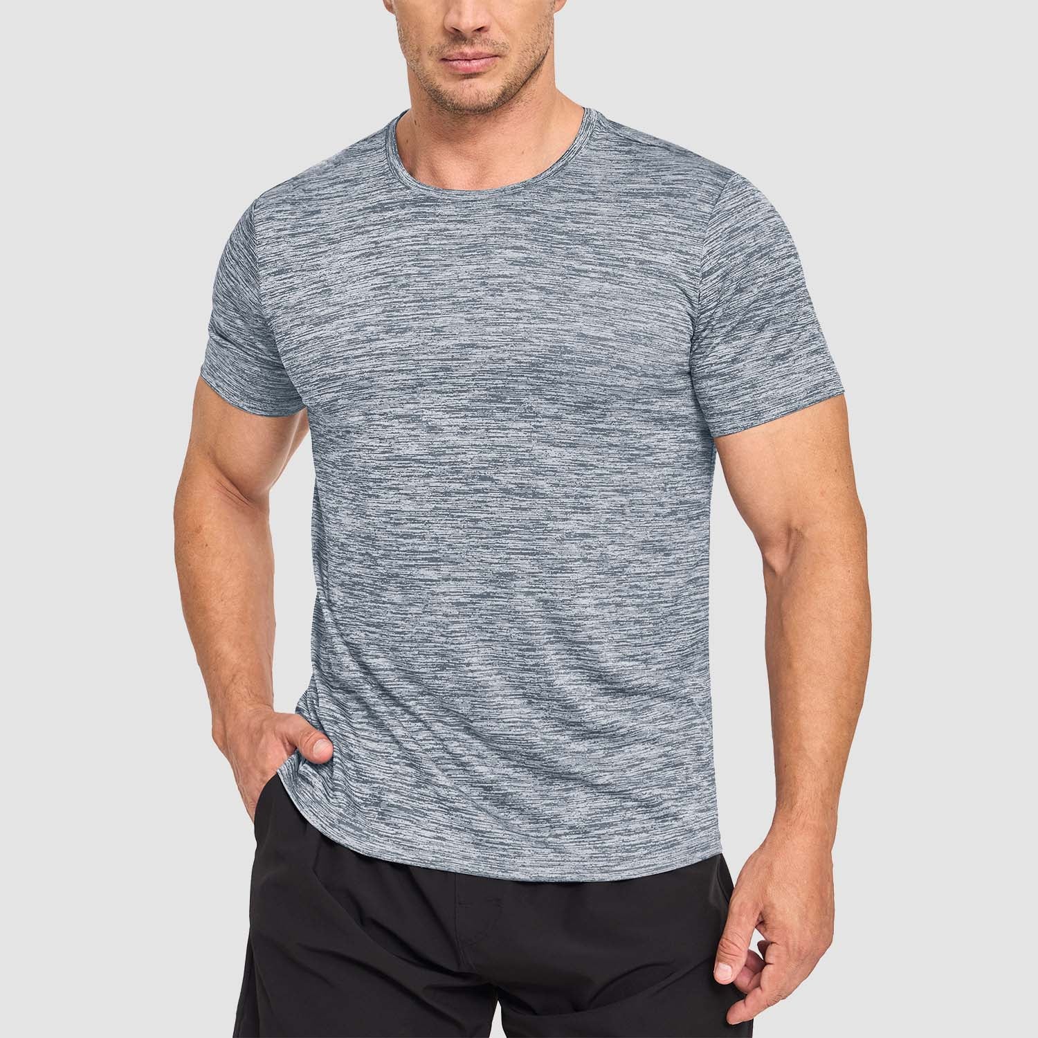 Men's Quick-Dry Athletic T-Shirt Short Sleeve Crew Neck - MAGCOMSEN