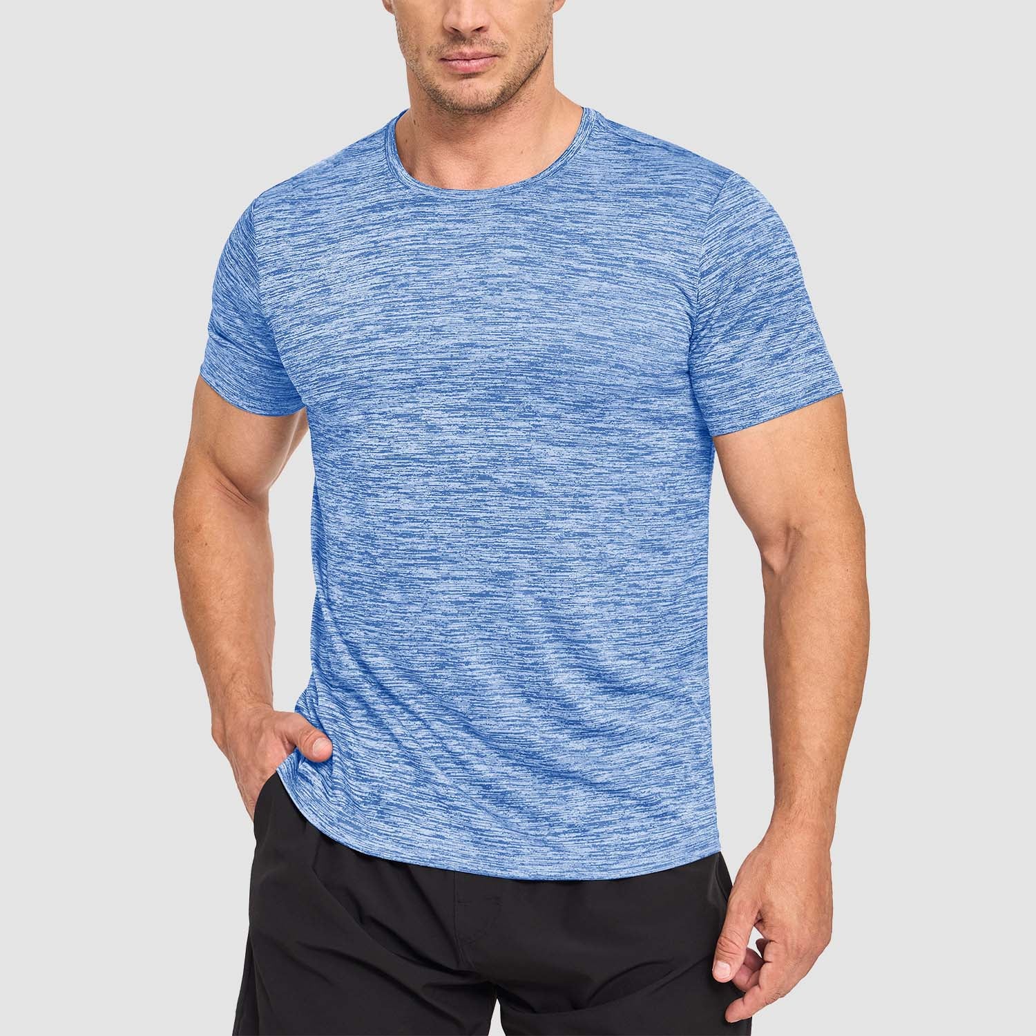 Men's Quick-Dry Athletic T-Shirt Short Sleeve Crew Neck - MAGCOMSEN