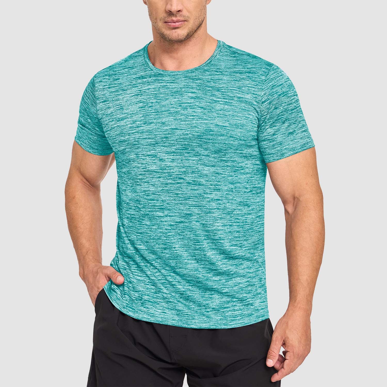 Men's Quick-Dry Athletic T-Shirt Short Sleeve Crew Neck - MAGCOMSEN