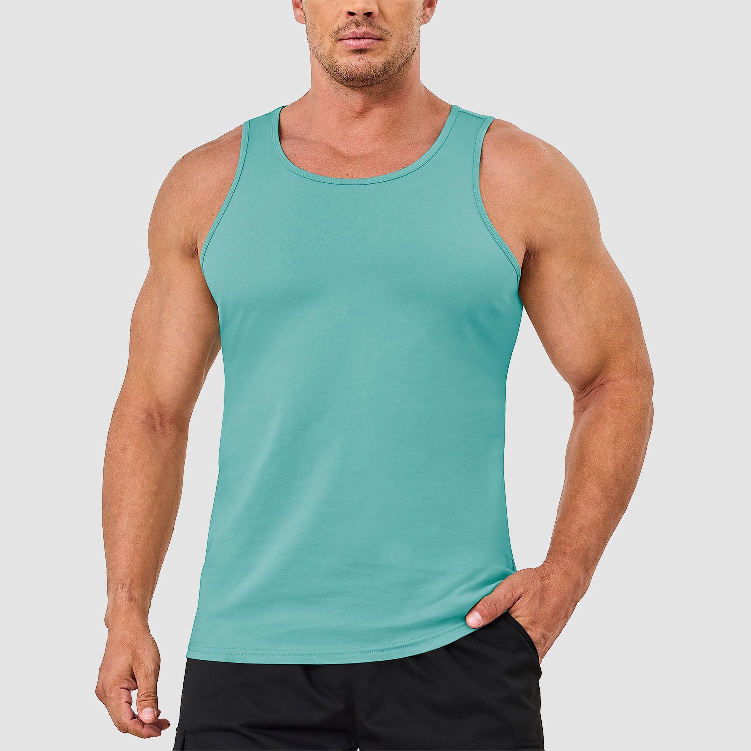 Men's Lightweight Cotton Sleeveless Muscle Tank Top