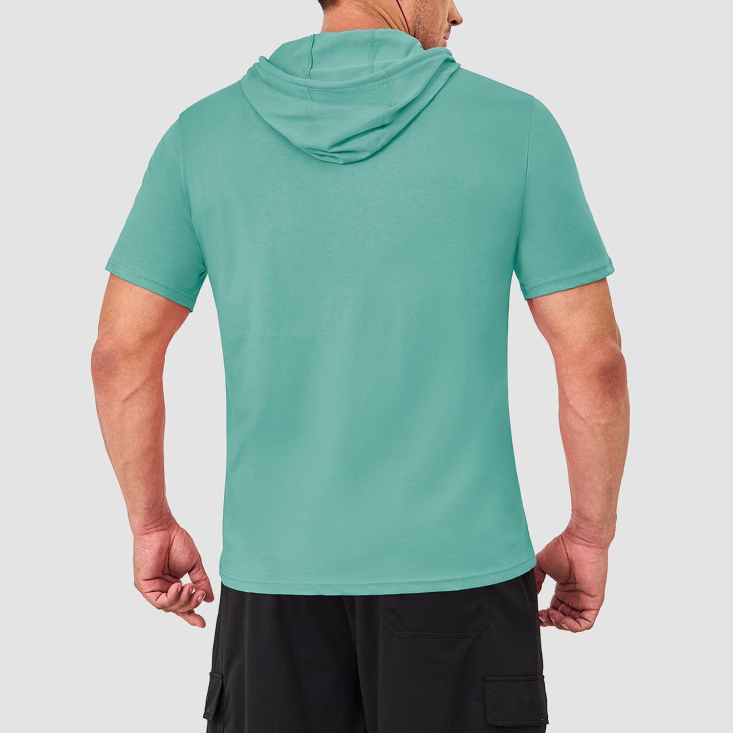 Mens Fashion Athletic Hoodies T-shirt Sport Sweatshirt Solid Color