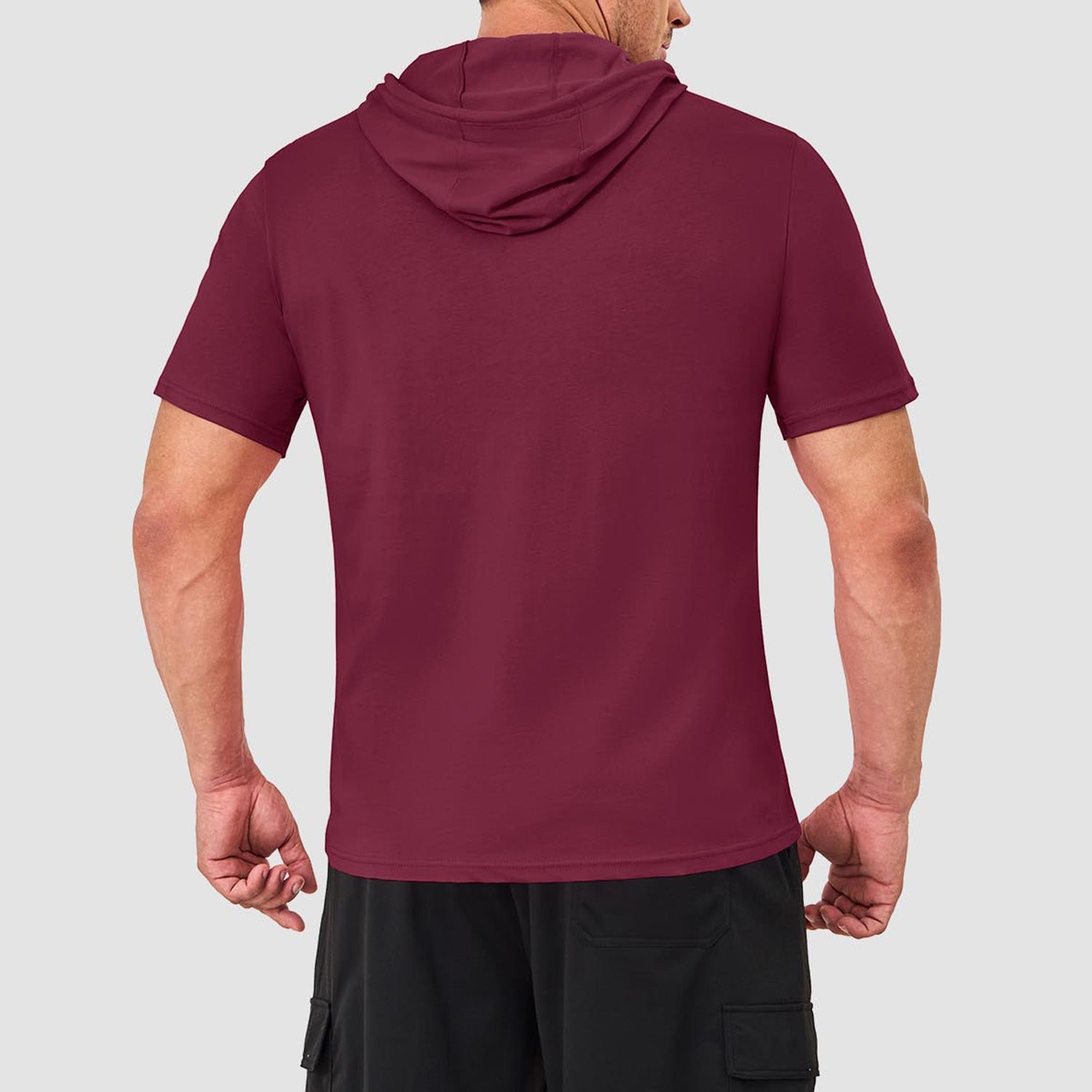 Mens Fashion Athletic Hoodies T-shirt Sport Sweatshirt Solid Color