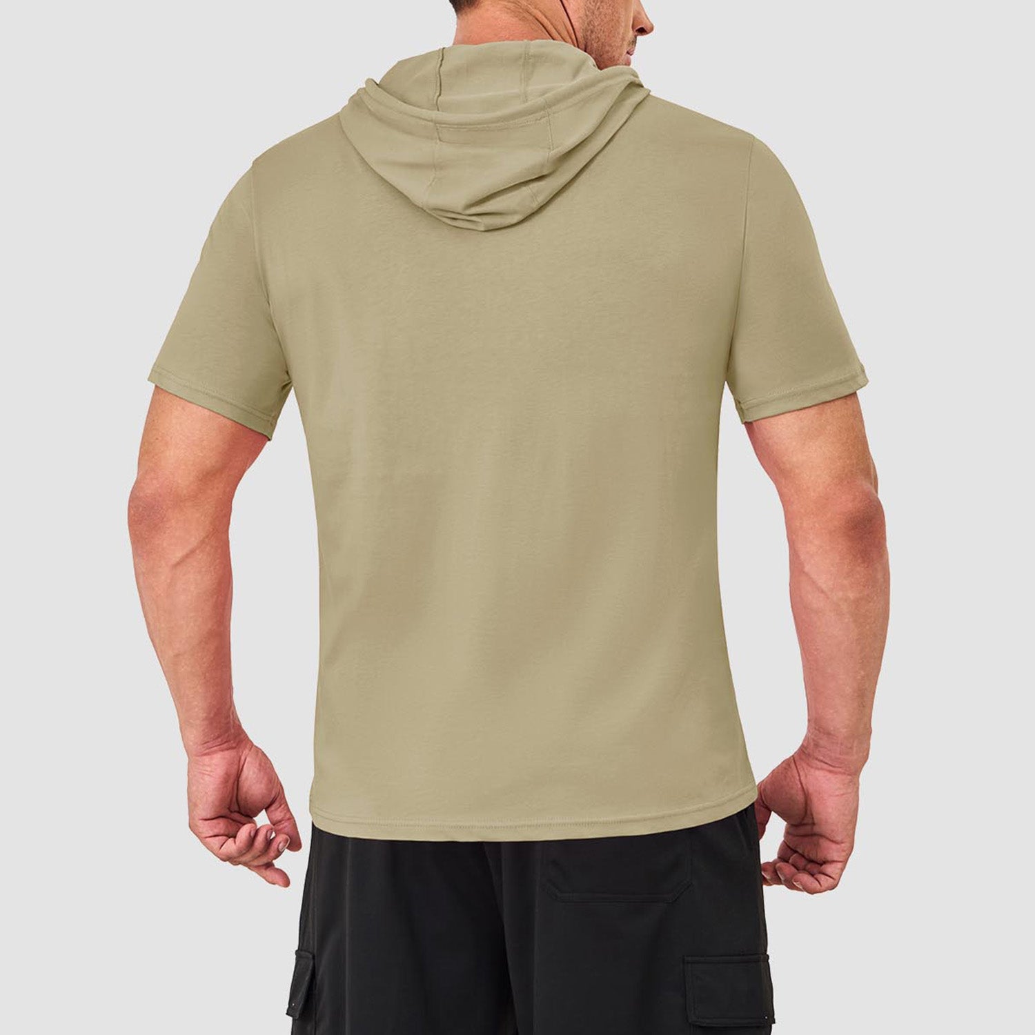 Mens Fashion Athletic Hoodies T-shirt Sport Sweatshirt Solid Color