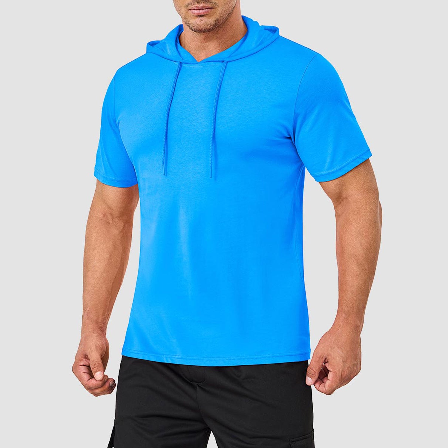 Mens Fashion Athletic Hoodies T-shirt Sport Sweatshirt Solid Color