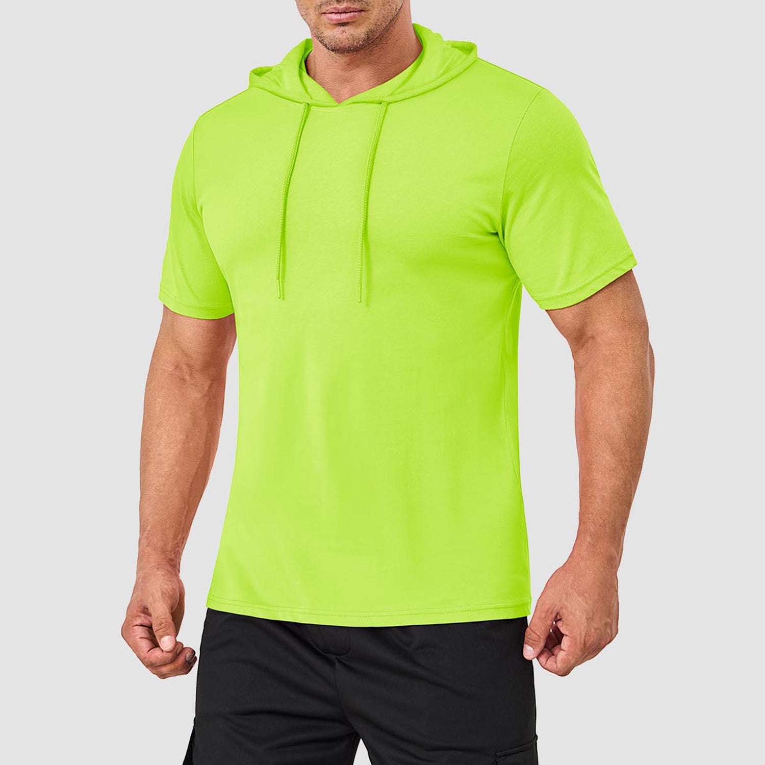 Mens Fashion Athletic Hoodies T-shirt Sport Sweatshirt Solid Color