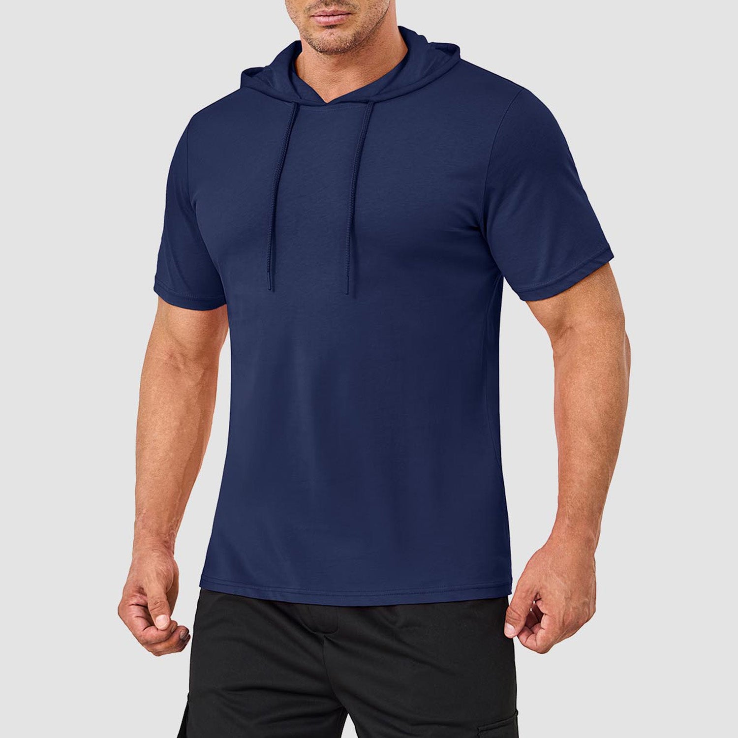 Mens Fashion Athletic Hoodies T-shirt Sport Sweatshirt Solid Color