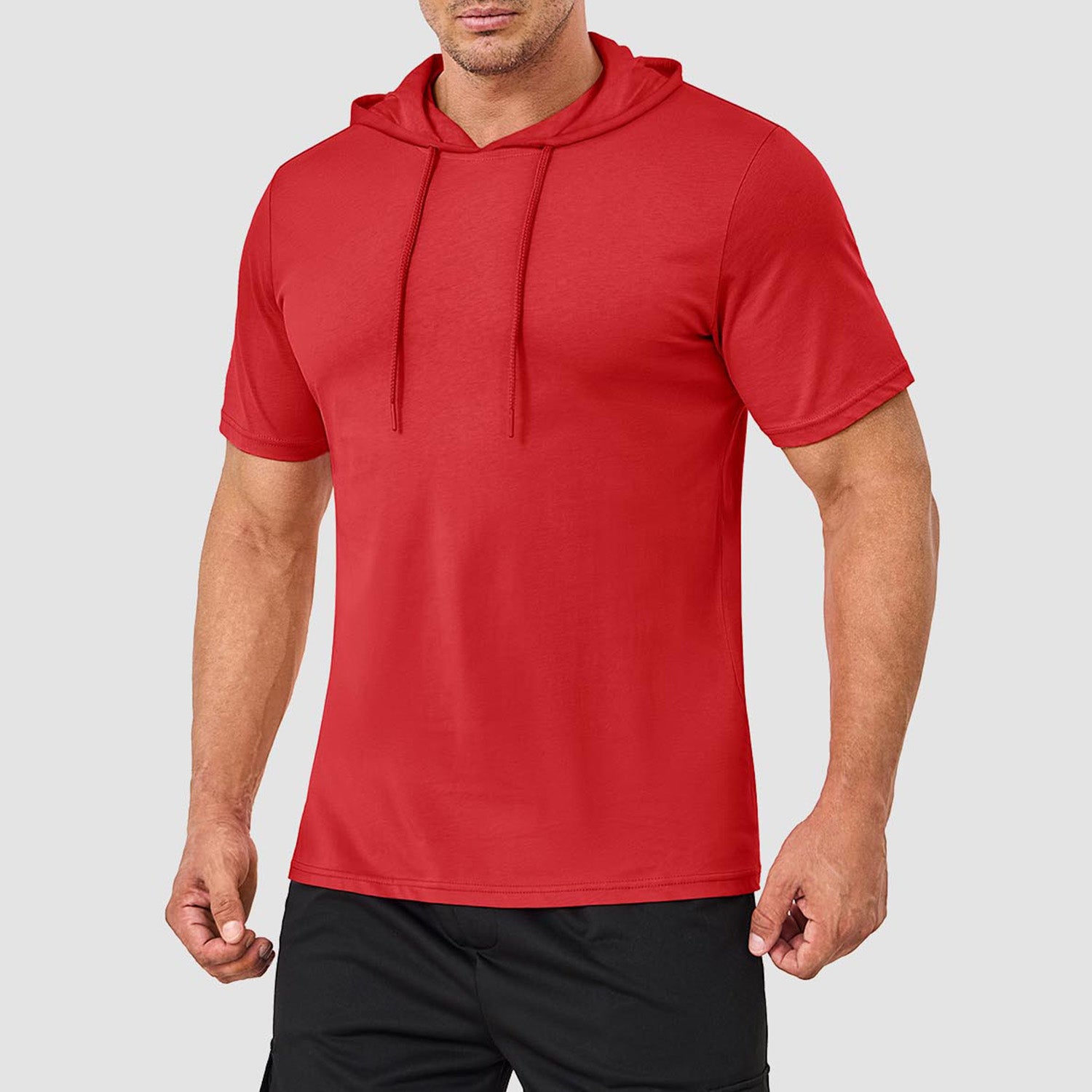 Mens Fashion Athletic Hoodies T-shirt Sport Sweatshirt Solid Color