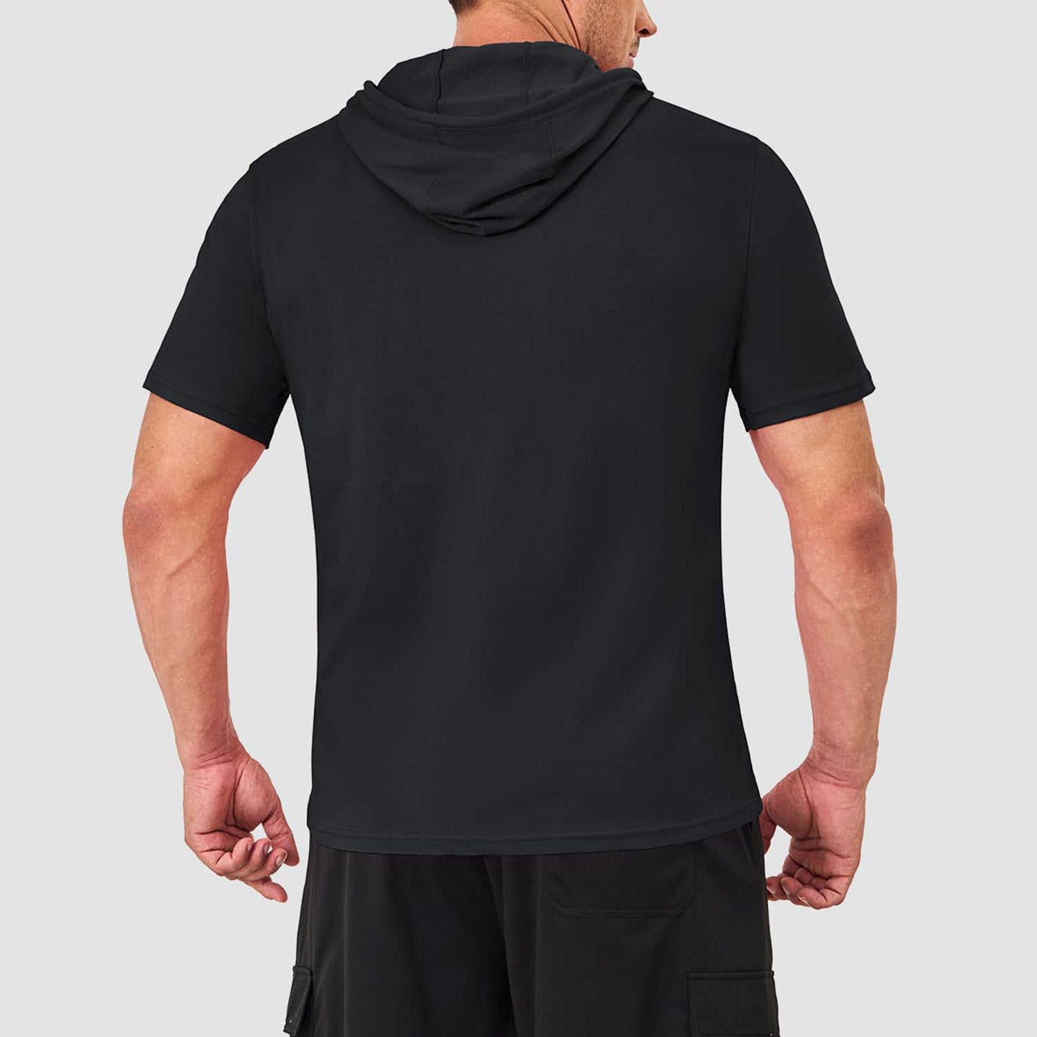 Mens Fashion Athletic Hoodies T-shirt Sport Sweatshirt Solid Color