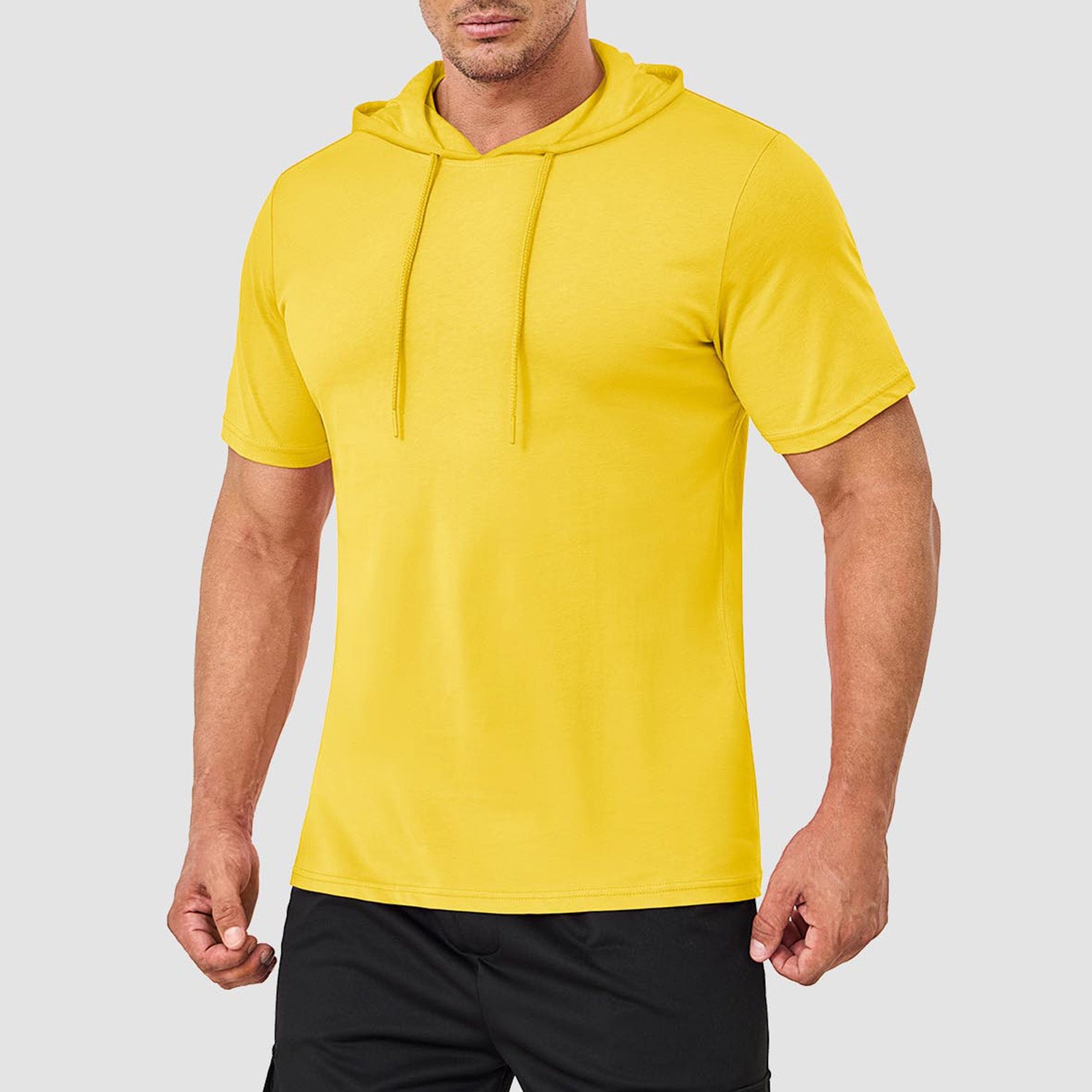 Mens Fashion Athletic Hoodies T-shirt Sport Sweatshirt Solid Color