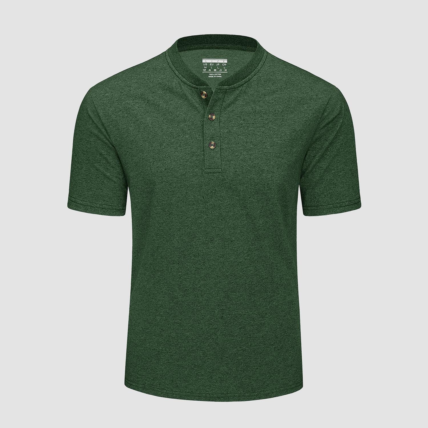 Men's Cotton Henley Shirt Casual Summer T-Shirt - MAGCOMSEN