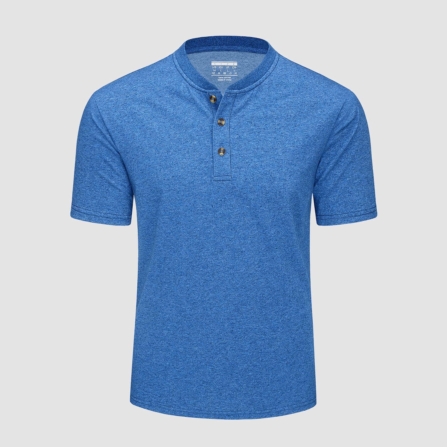 Men's Cotton Henley Shirt Casual Summer T-Shirt