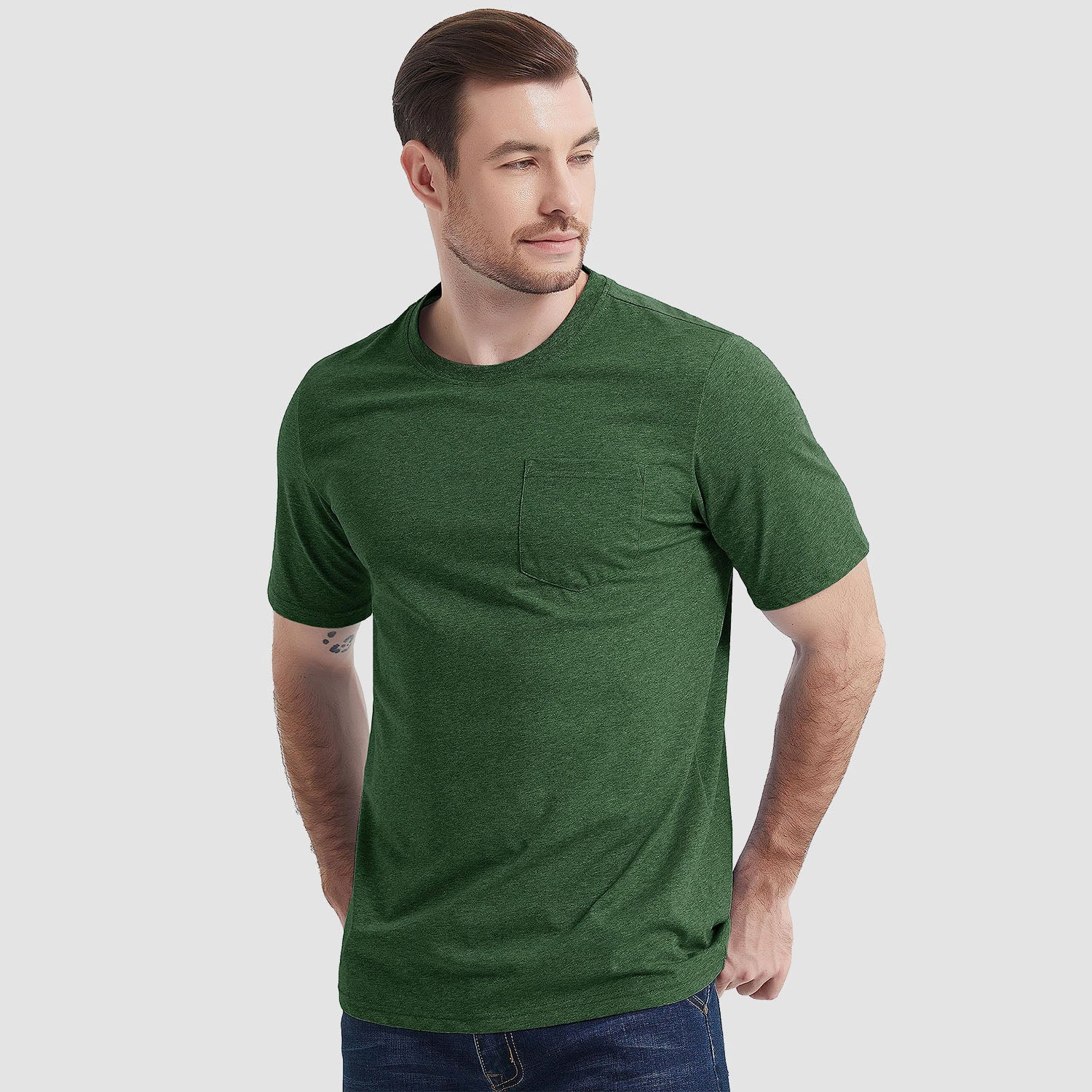 Men's Short Sleeve Pocket T-Shirts  Cotton Crew neck Tee