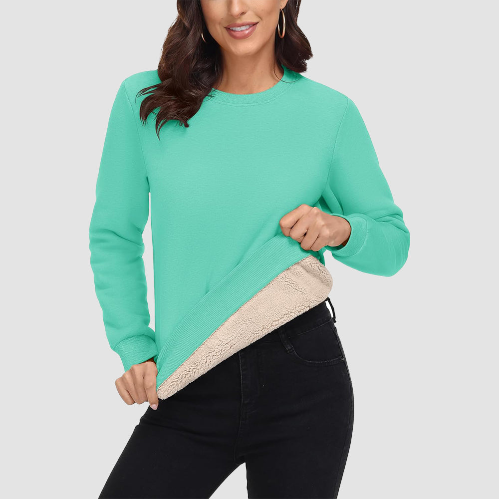 Women's Fleece Sweatshirt - Crewneck, Winter Warm & Cozy
