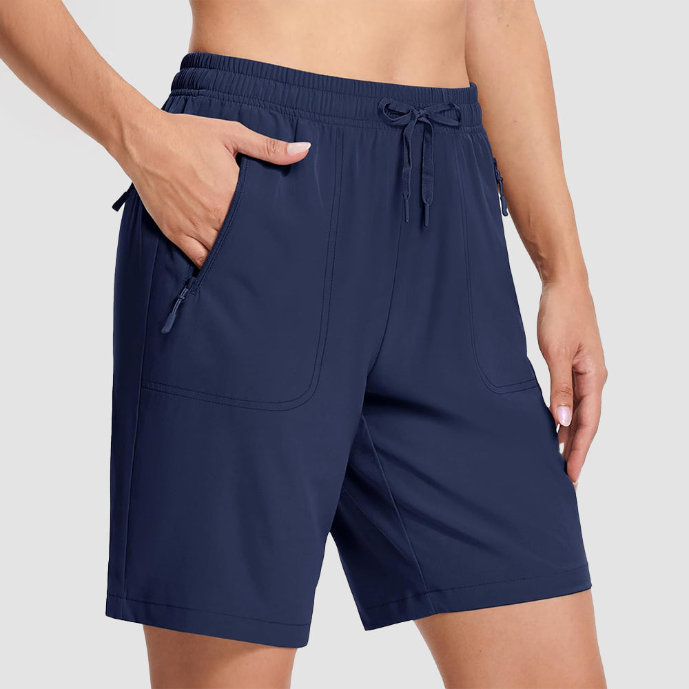 【New In】 Women’s 8 Inch Water‑Resistant Hiking Golf Shorts 3 Zipper Pockets