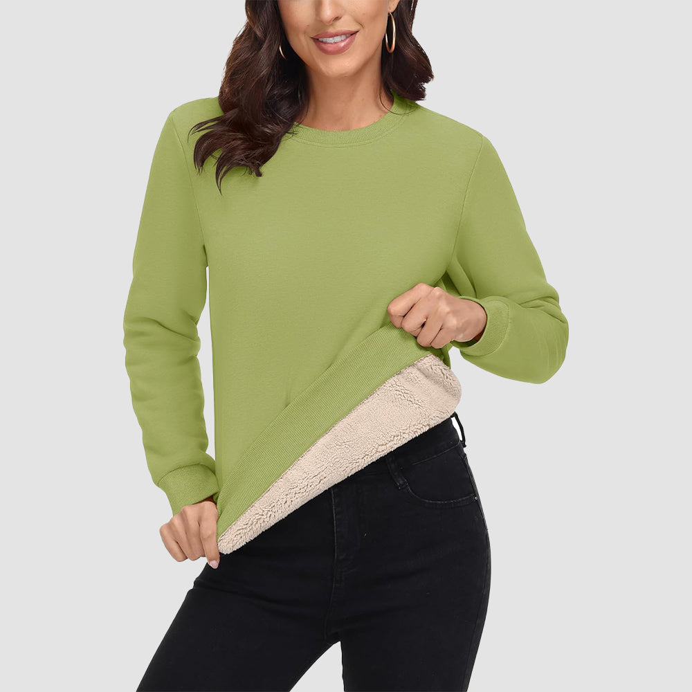 Women's Fleece Sweatshirt - Crewneck, Winter Warm & Cozy