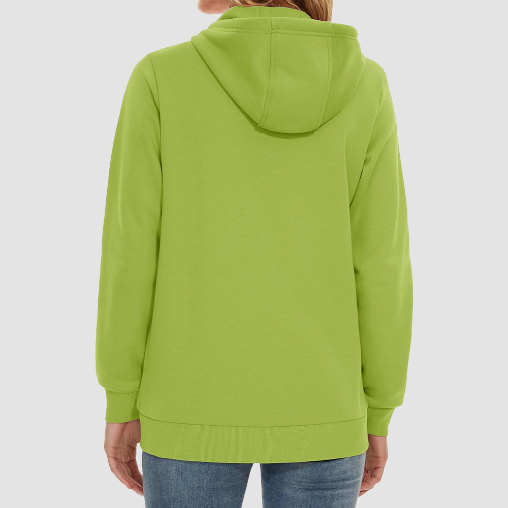 Women's Fleece Jacket - Full Zip, Hood & Pockets