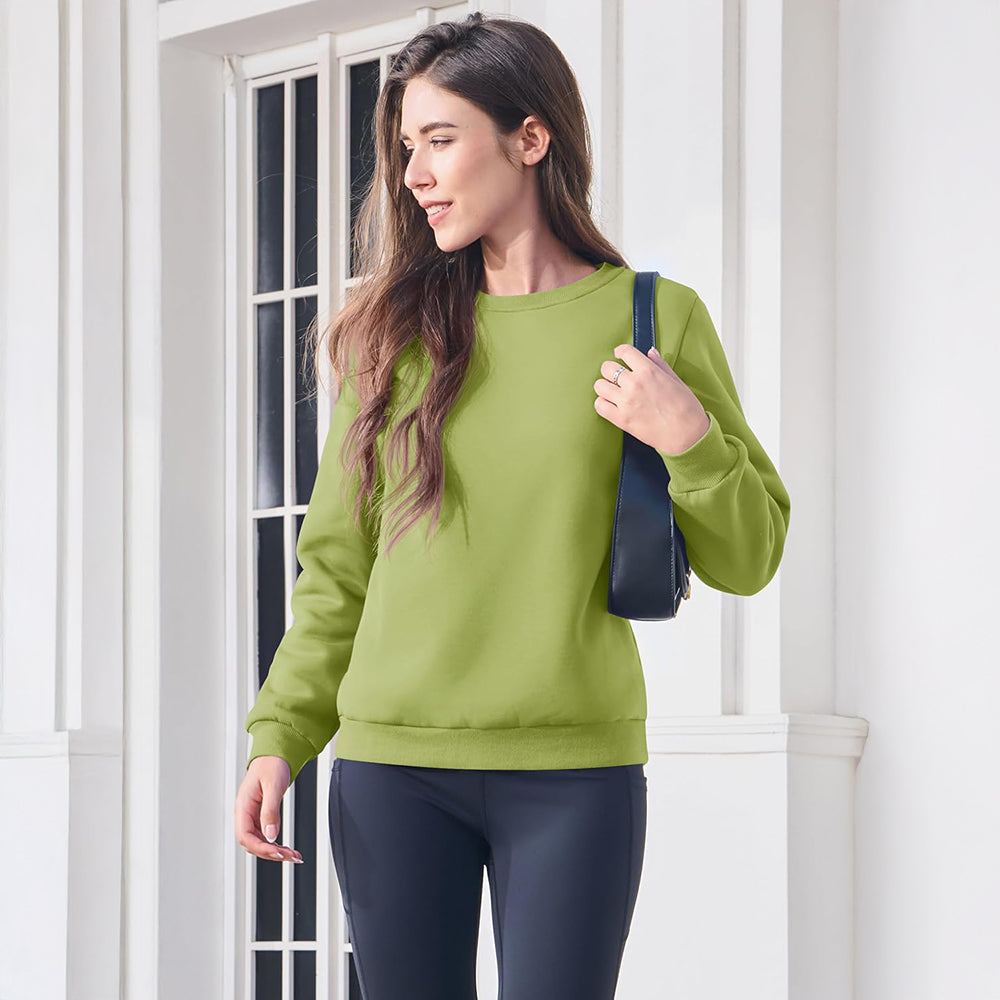 Women's Fleece Sweatshirt - Crewneck, Winter Warm & Cozy
