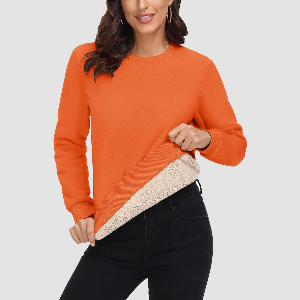 Women's Fleece Sweatshirt - Crewneck, Winter Warm & Cozy