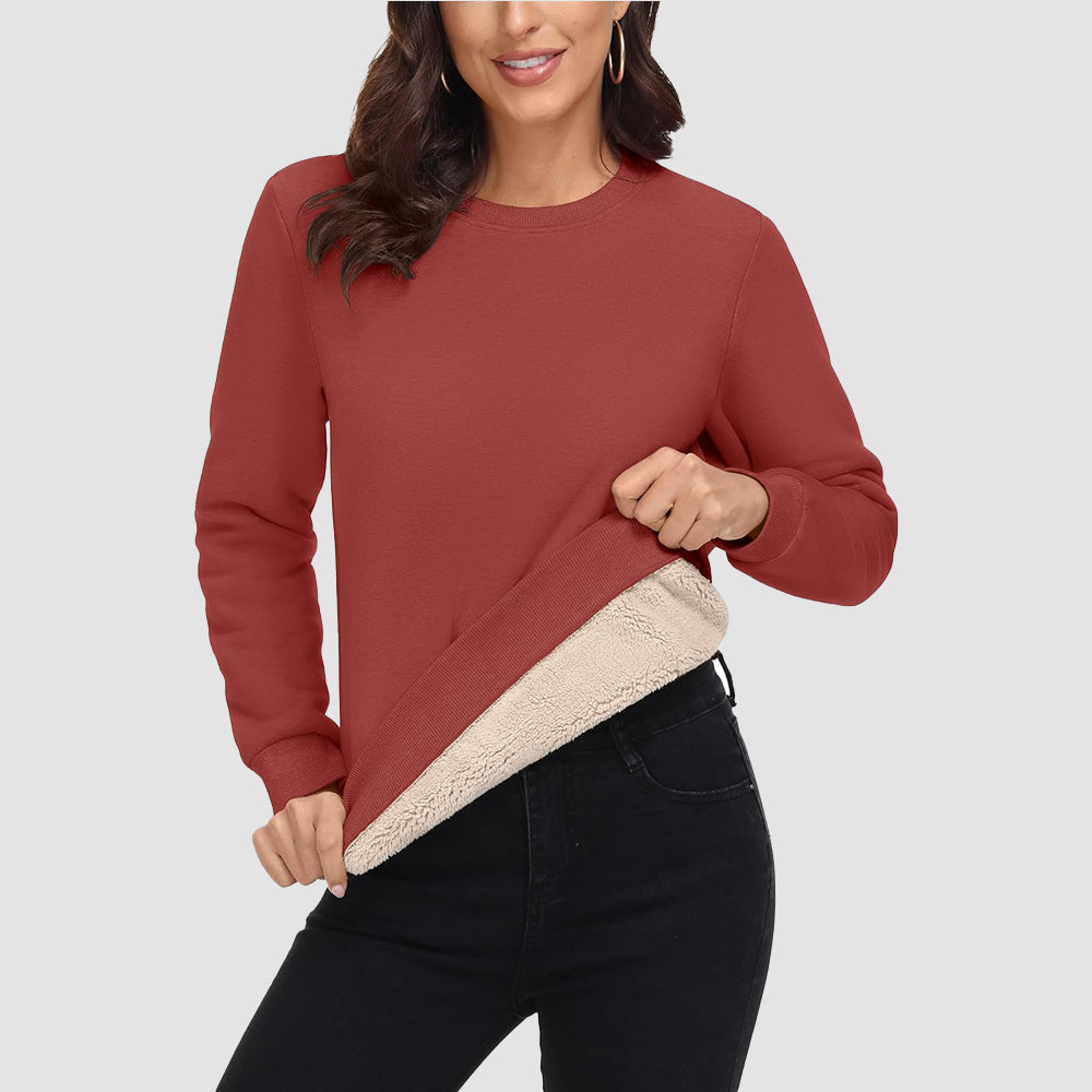 Women's Fleece Sweatshirt - Crewneck, Winter Warm & Cozy