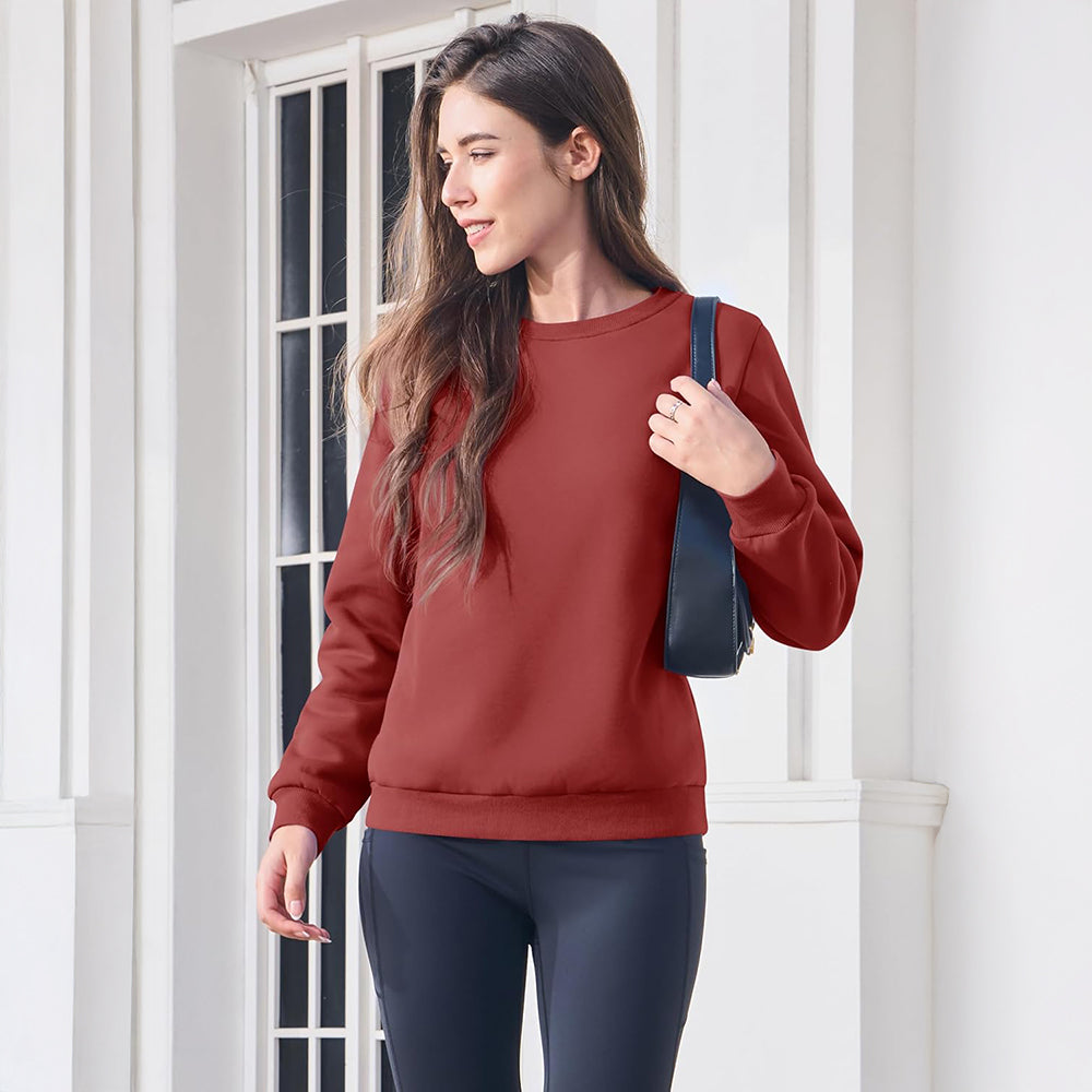 Women's Fleece Sweatshirt - Crewneck, Winter Warm & Cozy