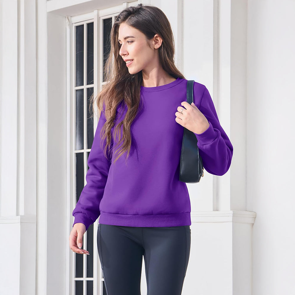 Women's Fleece Sweatshirt - Crewneck, Winter Warm & Cozy