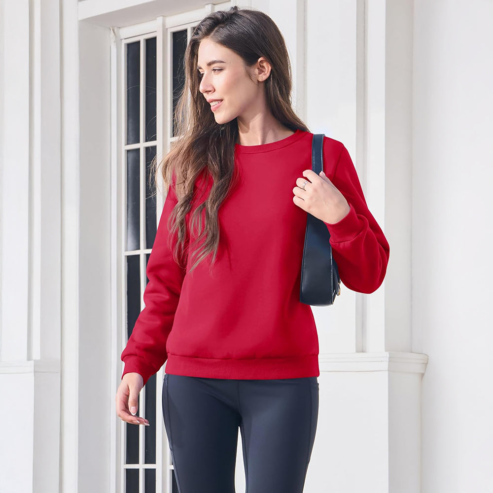 Women's Fleece Sweatshirt - Crewneck, Winter Warm & Cozy