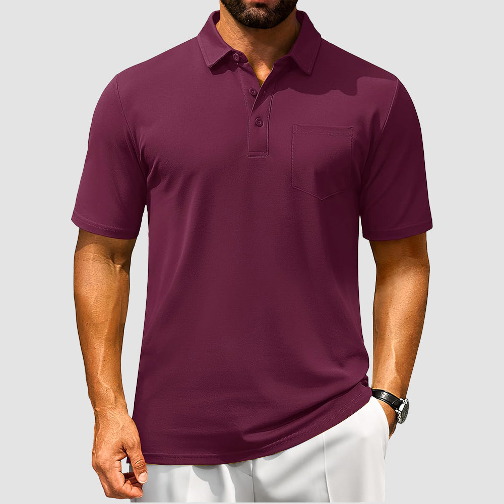 Men's Cotton Polo Shirts - Breathable Short Sleeve Golf Tee