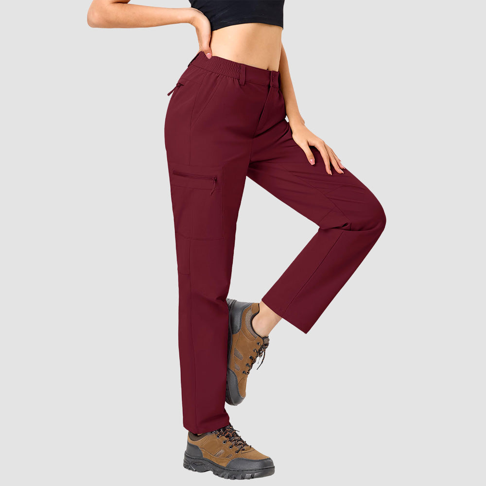 Women's Lightweight Quick-Dry Hiking Pants - Elastic Waist Travel Pants