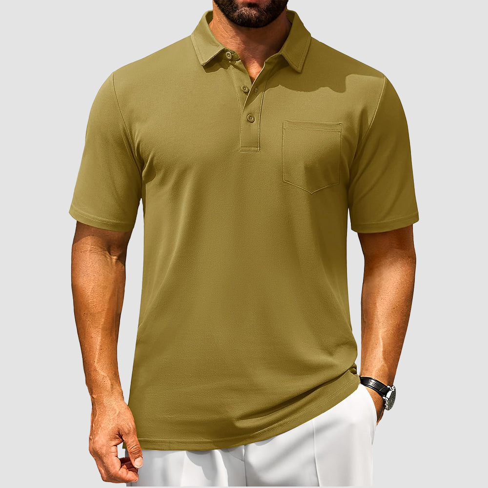 Men's Cotton Polo Shirts - Breathable Short Sleeve Golf Tee